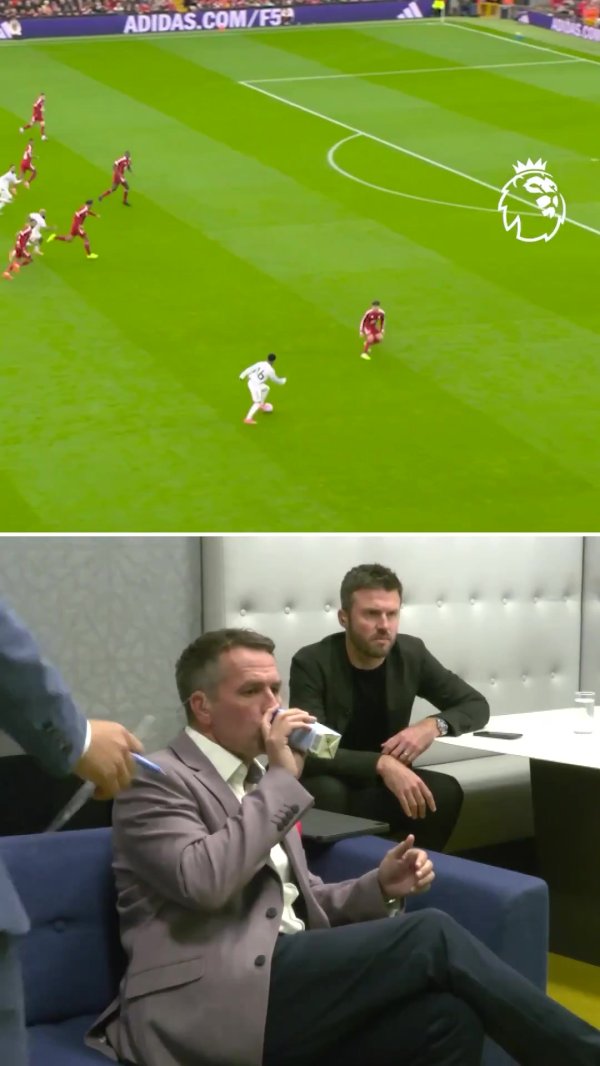 心属利物浦！欧文目睹曼联得分  面色铁青，利物浦扳平时喜笑颜